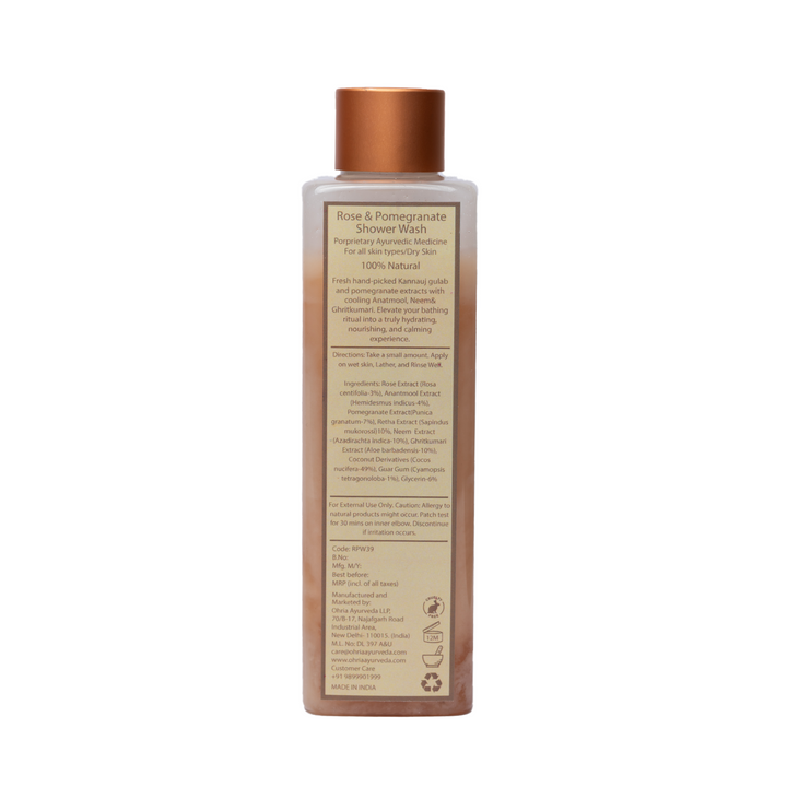 ROSE & POMEGRANATE SHOWER WASH OHRIA AYURVEDA