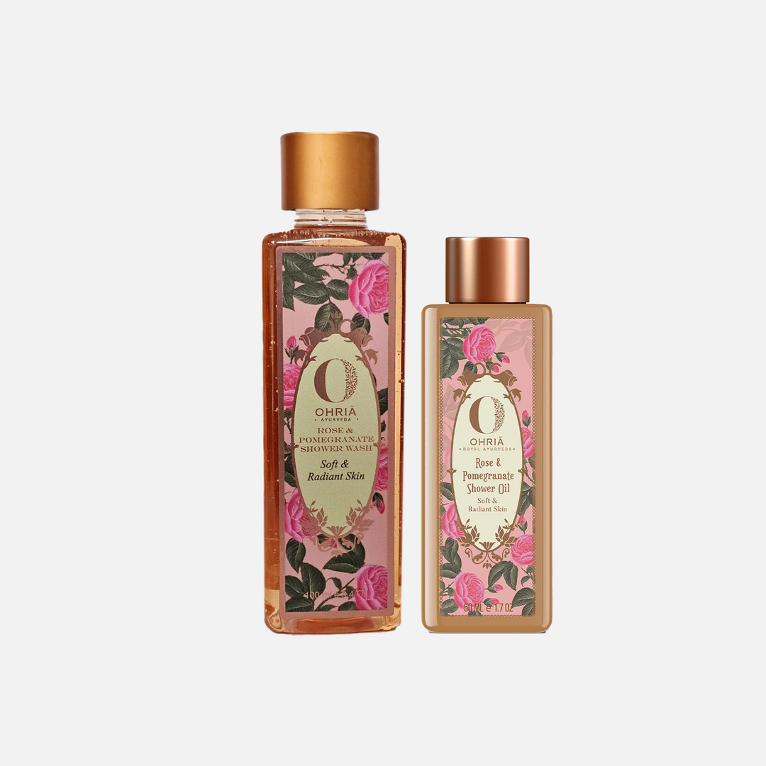 ROSE SHOWER OIL(50ml) & ROSE SHOWER WASH (100ml) COMBO OHRIA AYURVEDA