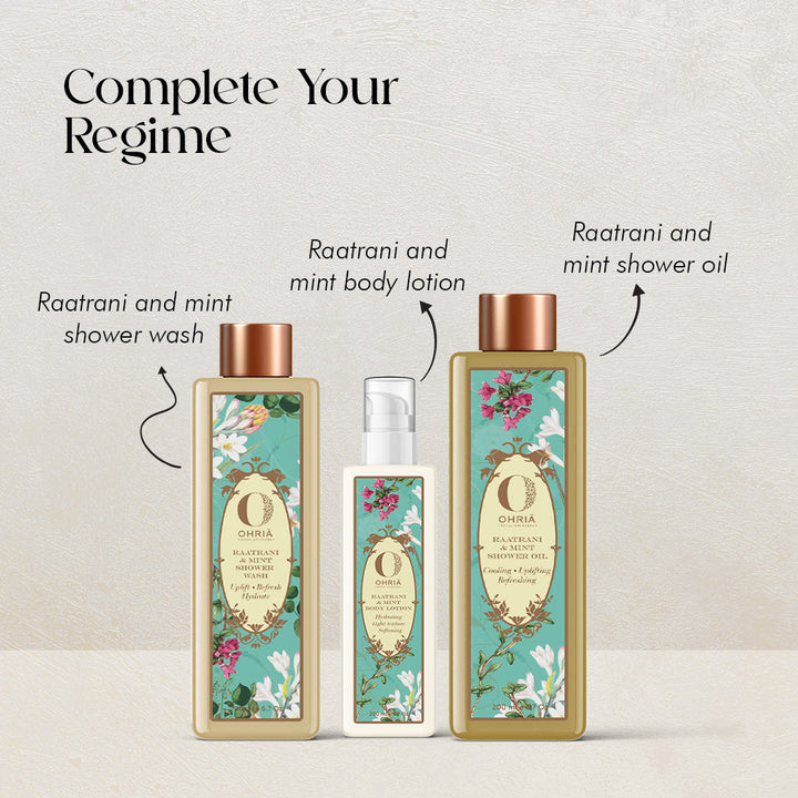 Raatrani & Mint Shower Oil- Deep Nourishment
