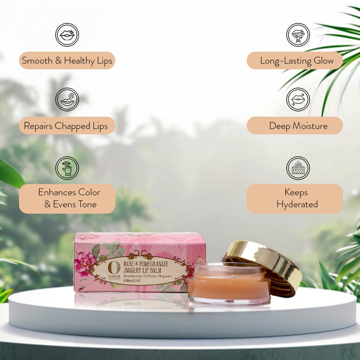 Rose & Pomegranate Jaggery Lip Balm- Hydrating & Plumping