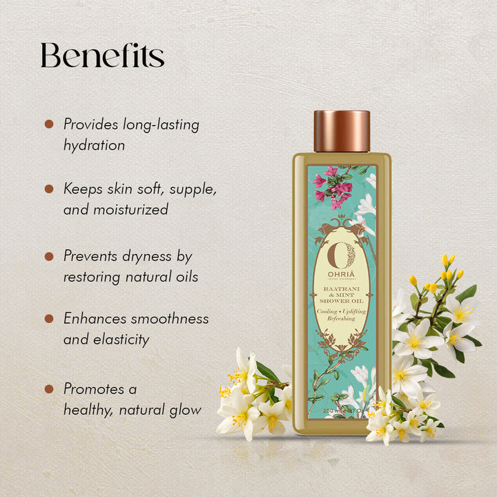 Raatrani & Mint Shower Oil- Deep Nourishment