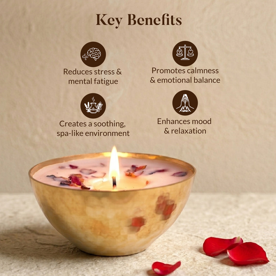 ROSE & OUDH LUXURY COPPER DIYA CANDLE