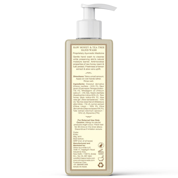 Raw Honey & Tea Tree Hand Wash OHRIA AYURVEDA