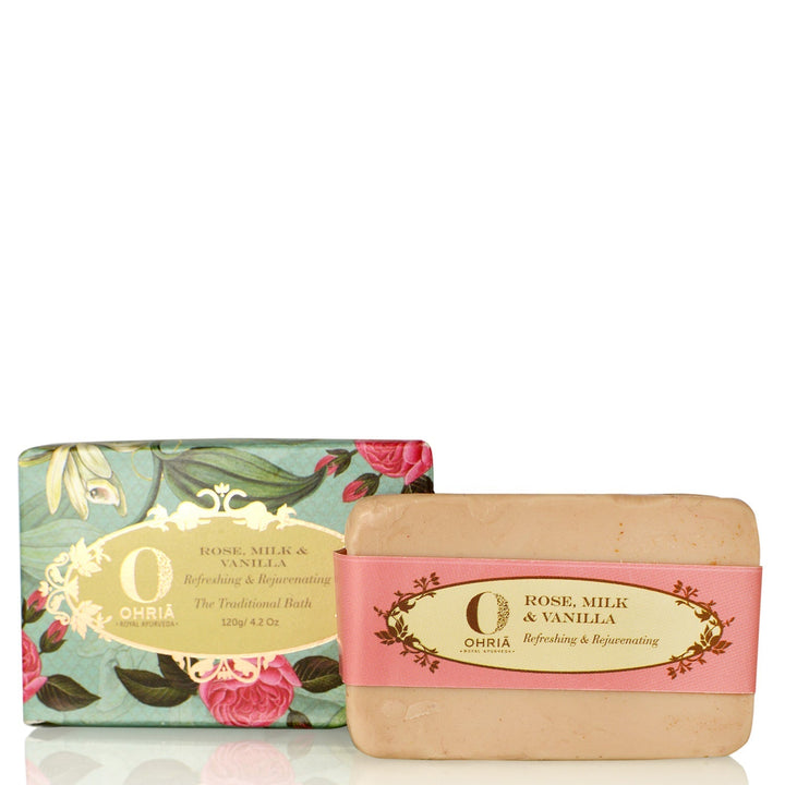 Rose, Milk & Vanilla Bathing Bar OHRIA AYURVEDA