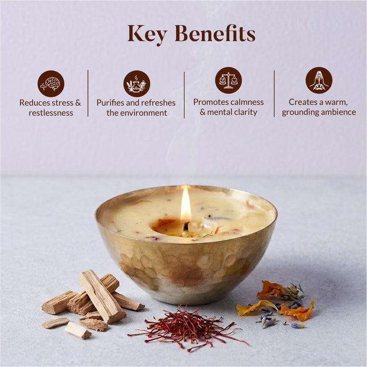 SANDALWOOD & KESAR LUXURY COPPER DIYA CANDLE