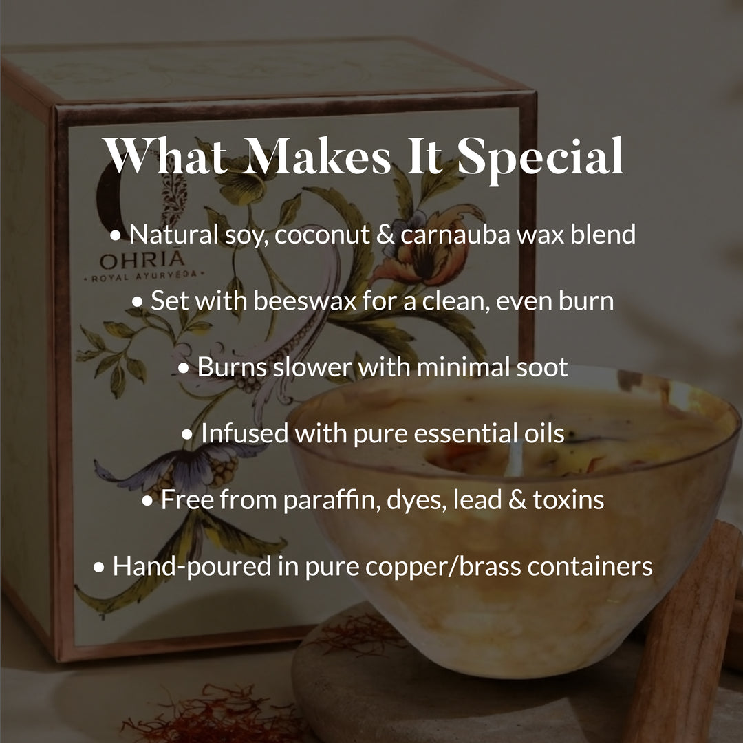 SANDALWOOD & KESAR LUXURY COPPER DIYA CANDLE