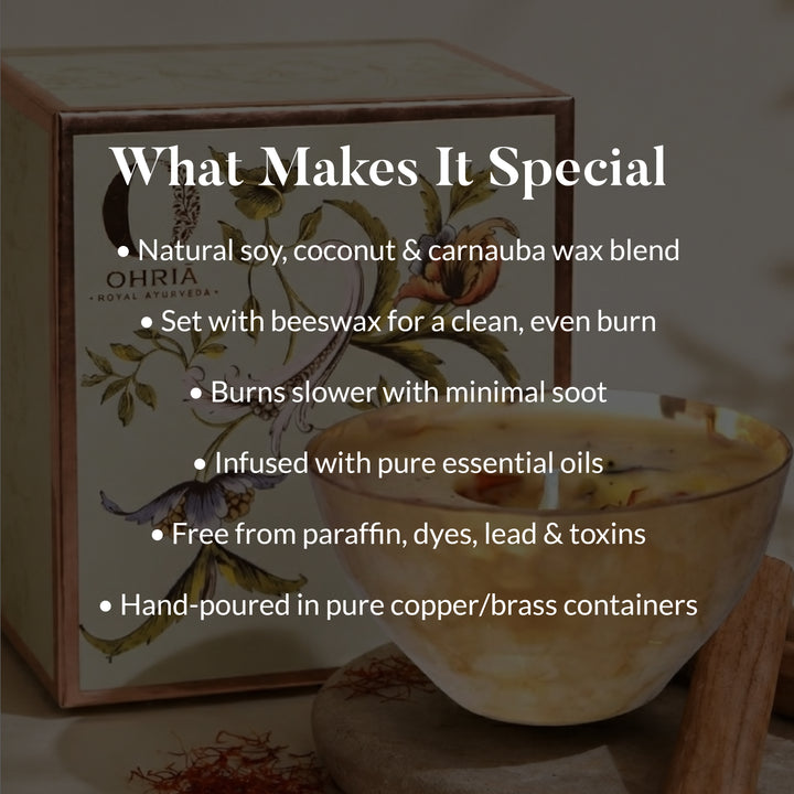 SANDALWOOD & KESAR LUXURY COPPER DIYA CANDLE
