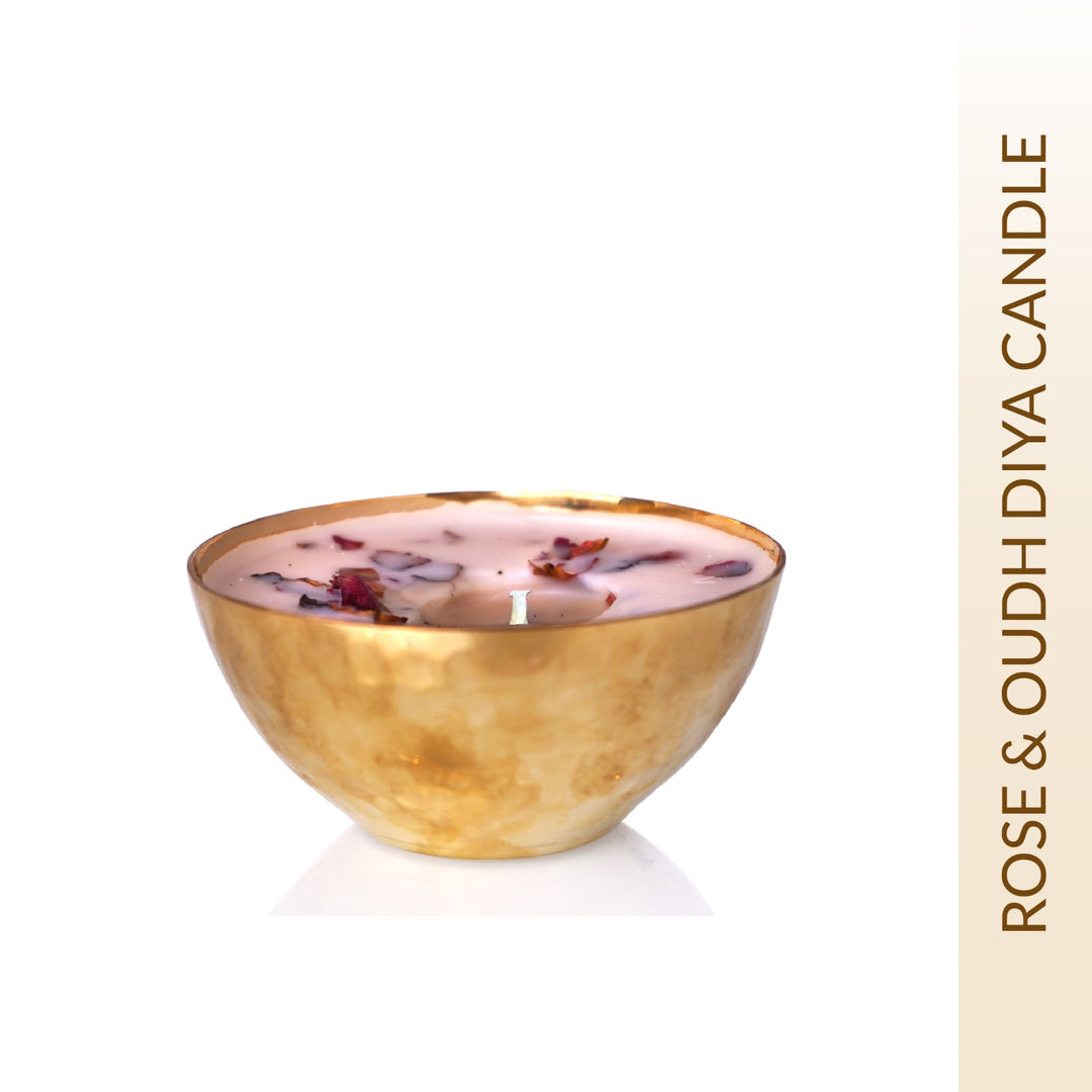 ROSE & OUDH LUXURY COPPER DIYA CANDLE