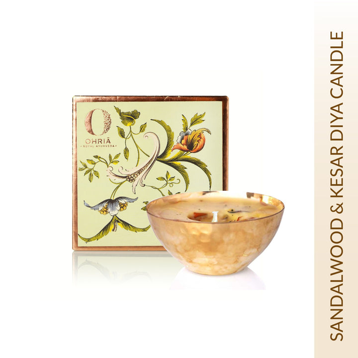 SANDALWOOD & KESAR LUXURY COPPER DIYA CANDLE