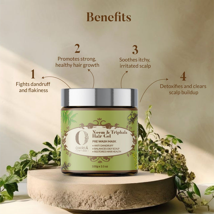 Neem and Triphala Anti Dandruff Hair Gel OHRIA AYURVEDA