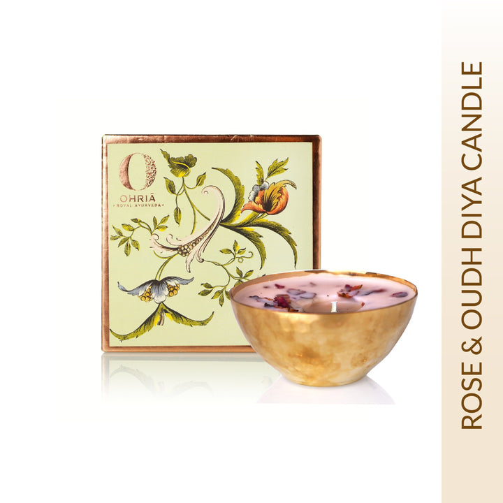 ROSE & OUDH LUXURY COPPER DIYA CANDLE