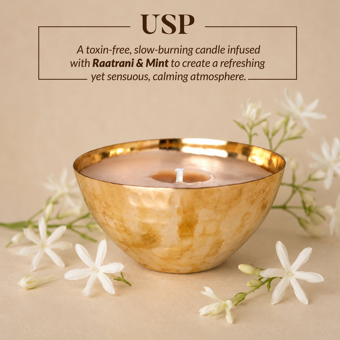 RAATRANI & MINT LUXURY COPPER DIYA CANDLE
