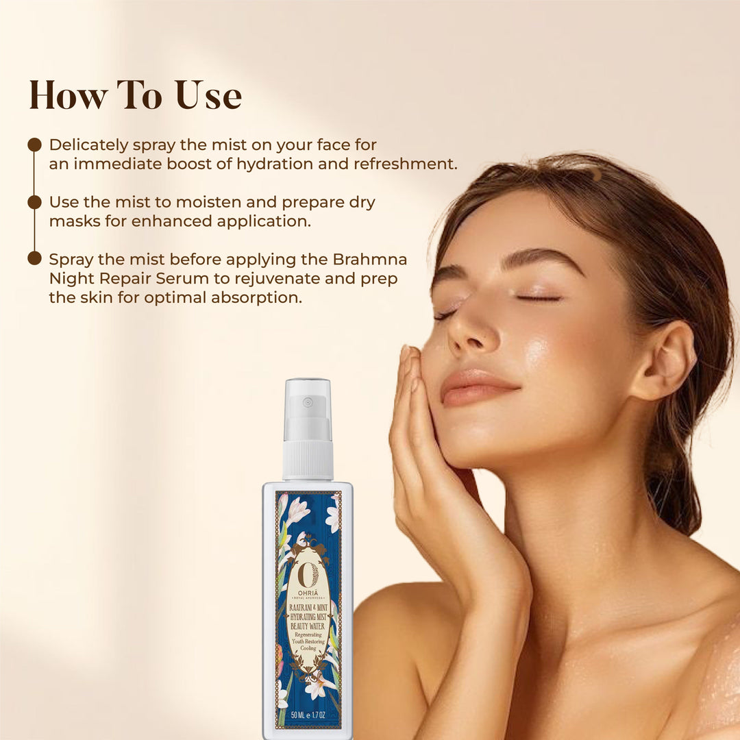 Raatrani & Mint Facial Mist Beauty Water OHRIA AYURVEDA