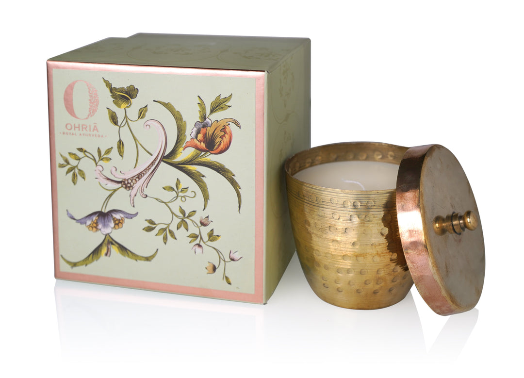 Raatrani & Mint Luxury Copper/Brass Candle OHRIA AYURVEDA