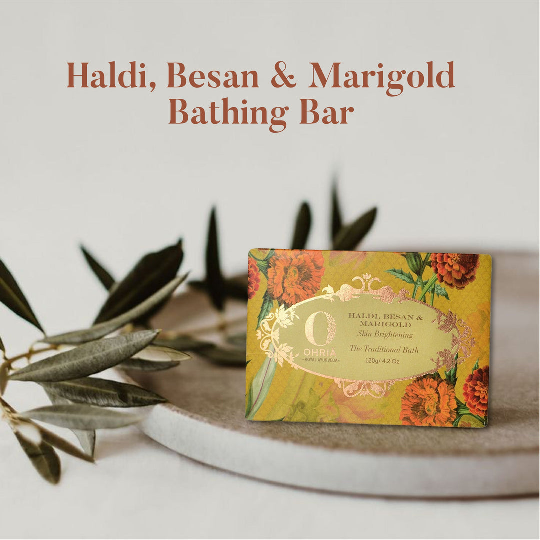 Haldi, Besan & Marigold Bathing Bar- Brightening and Rejuvenating OHRIA AYURVEDA