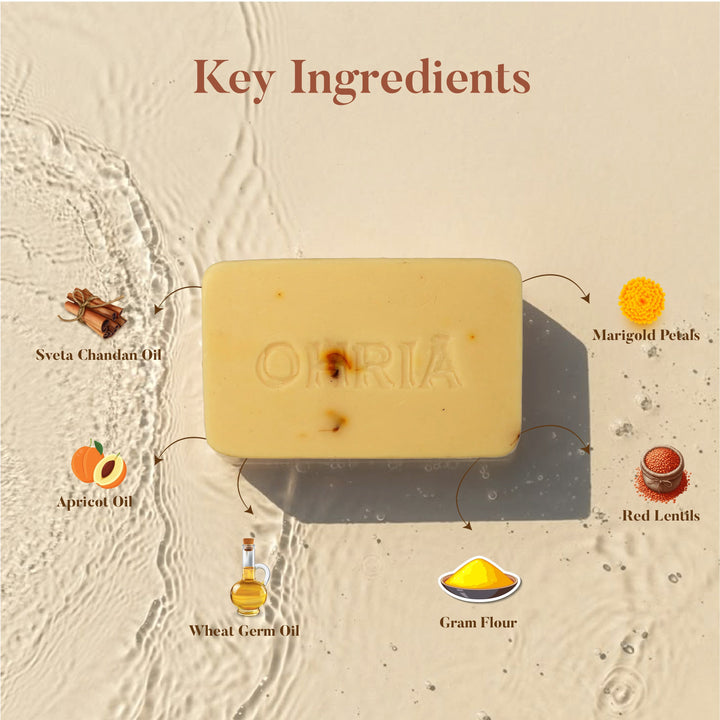 Haldi, Besan & Marigold Bathing Bar- Brightening and Rejuvenating OHRIA AYURVEDA